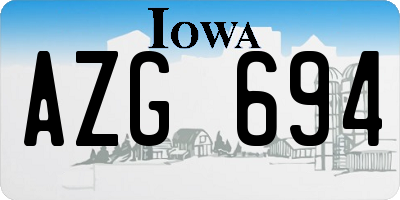 IA license plate AZG694