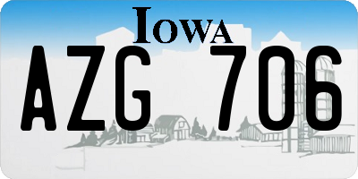 IA license plate AZG706