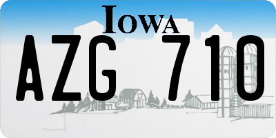 IA license plate AZG710