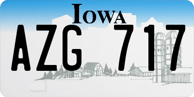 IA license plate AZG717