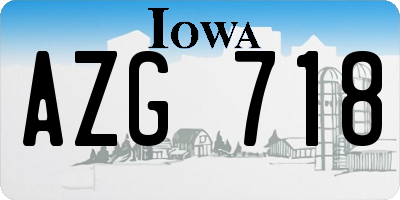 IA license plate AZG718
