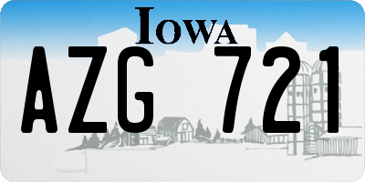 IA license plate AZG721