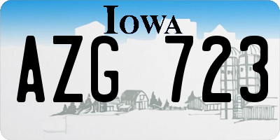 IA license plate AZG723