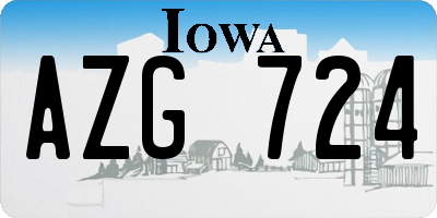 IA license plate AZG724