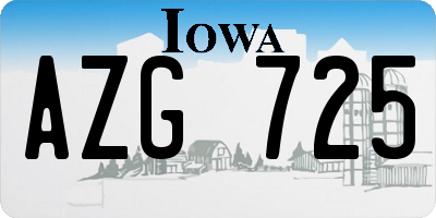 IA license plate AZG725