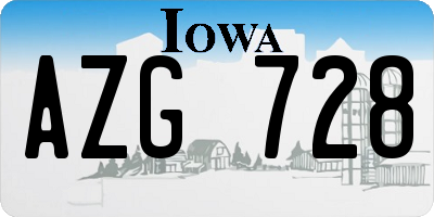 IA license plate AZG728