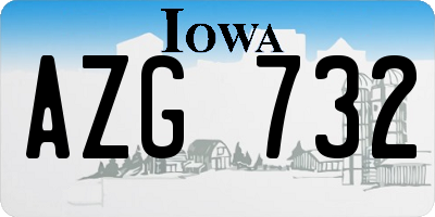 IA license plate AZG732