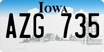 IA license plate AZG735