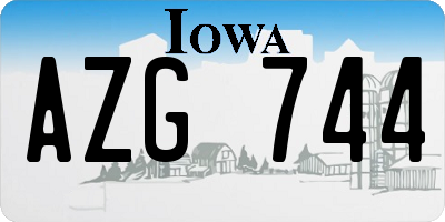 IA license plate AZG744