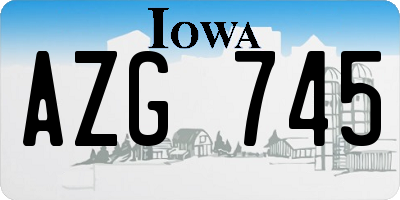 IA license plate AZG745