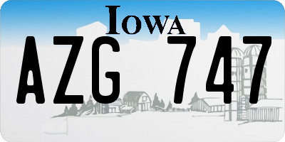 IA license plate AZG747