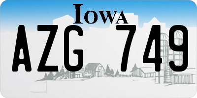IA license plate AZG749