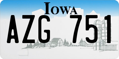 IA license plate AZG751
