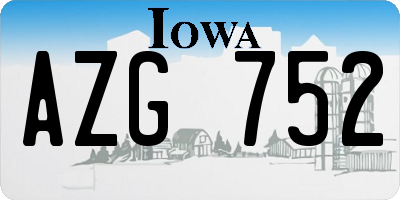 IA license plate AZG752