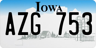 IA license plate AZG753