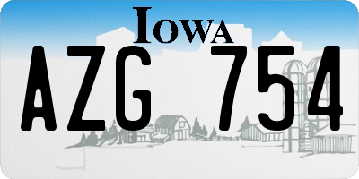 IA license plate AZG754