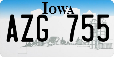 IA license plate AZG755