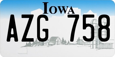 IA license plate AZG758