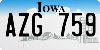 IA license plate AZG759