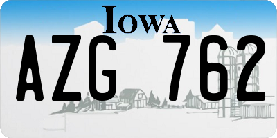 IA license plate AZG762