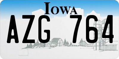 IA license plate AZG764