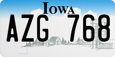 IA license plate AZG768