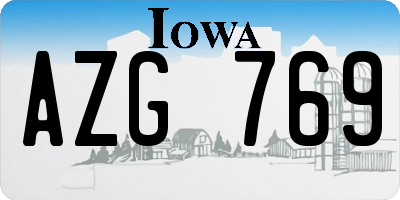 IA license plate AZG769