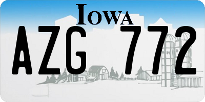 IA license plate AZG772