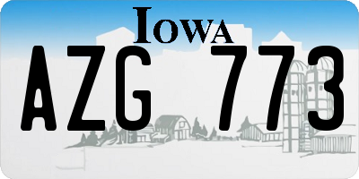 IA license plate AZG773