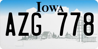 IA license plate AZG778