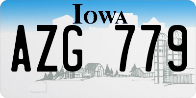 IA license plate AZG779