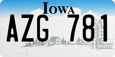 IA license plate AZG781