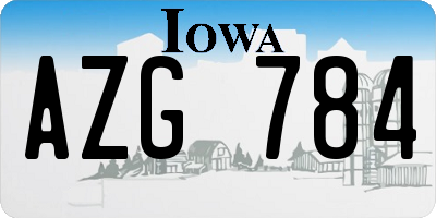 IA license plate AZG784