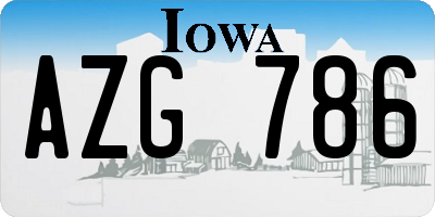 IA license plate AZG786