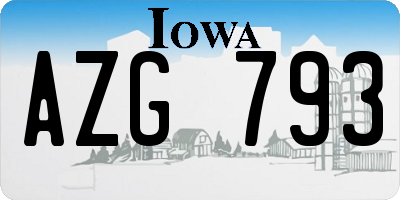 IA license plate AZG793