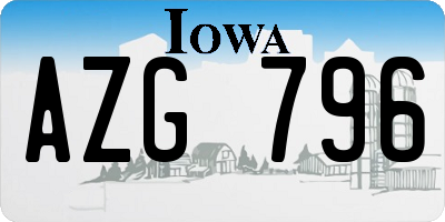 IA license plate AZG796