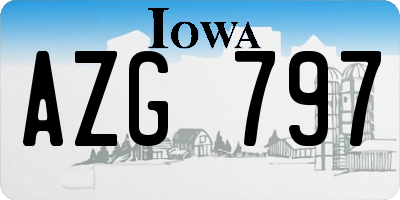 IA license plate AZG797