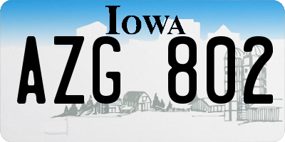 IA license plate AZG802