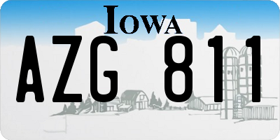 IA license plate AZG811