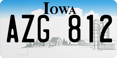 IA license plate AZG812