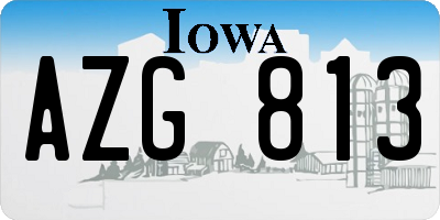 IA license plate AZG813