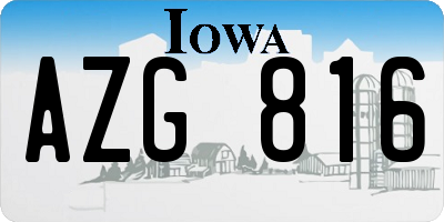IA license plate AZG816