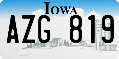 IA license plate AZG819