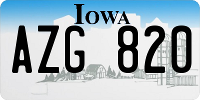 IA license plate AZG820