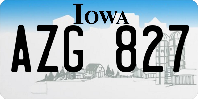 IA license plate AZG827