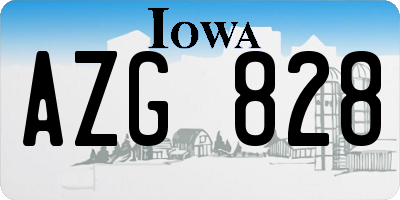 IA license plate AZG828