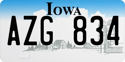 IA license plate AZG834