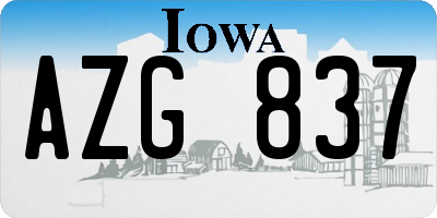IA license plate AZG837