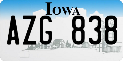 IA license plate AZG838