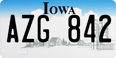 IA license plate AZG842